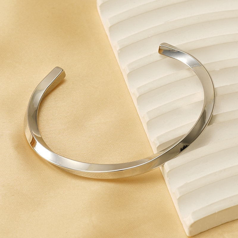 1 Piece Simple Series Simple Stainless Steel 18K Gold Color Plated Unisex Bangles 